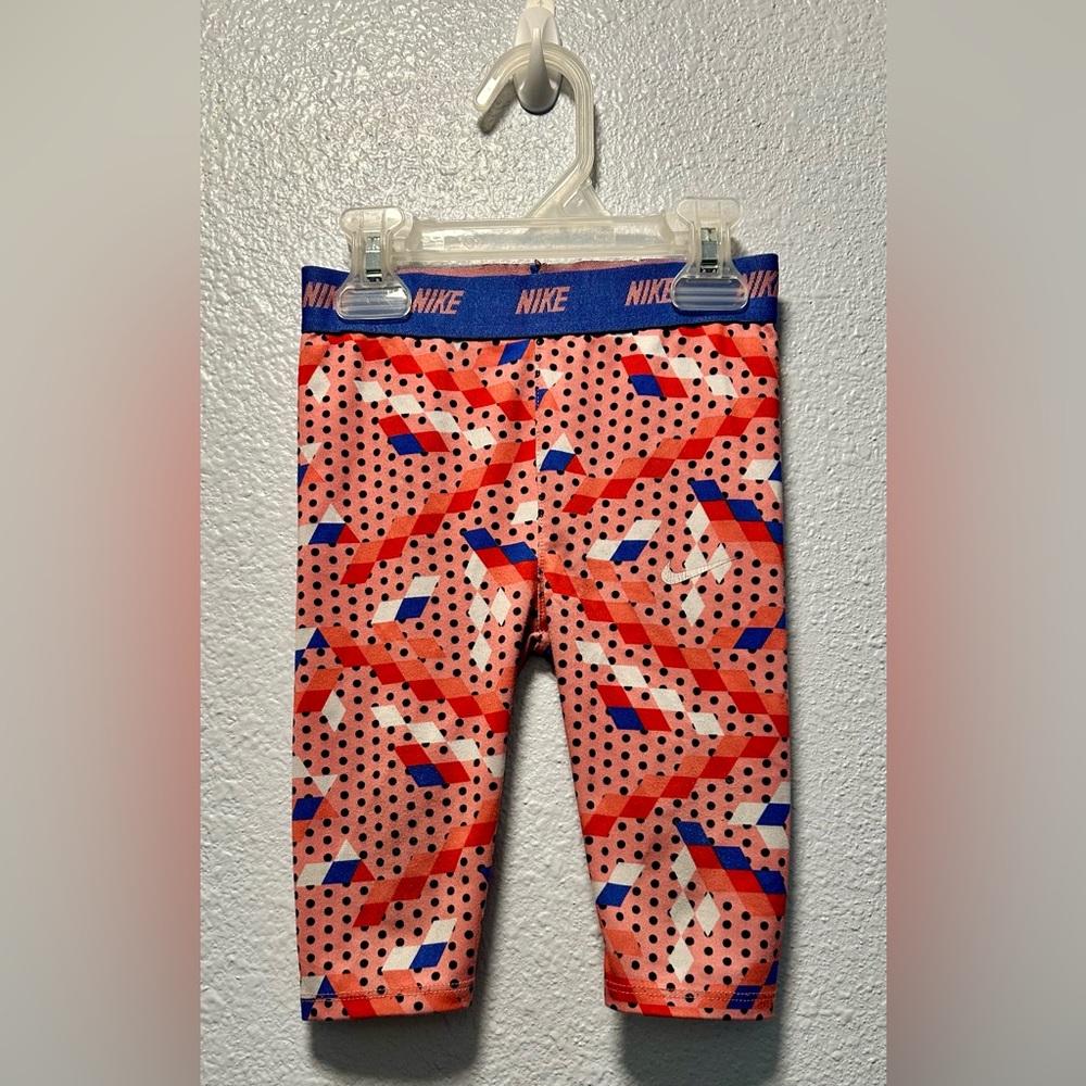 Nike Geometric Patterned Leggings - Red and Blue
